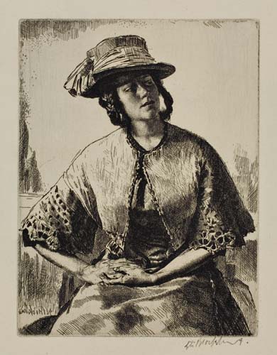 Appraisal: GERALD L BROCKHURST Elisabeth Etching x mm x inches full