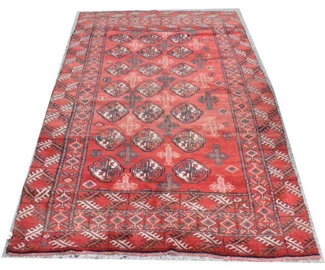 Appraisal: Hand-tied Persian Turkoman rug approx ' l ' w