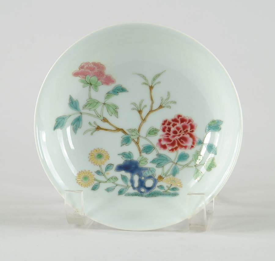 Appraisal: DECORATED ORIENTAL DISH White ground with colorful flowers signed in