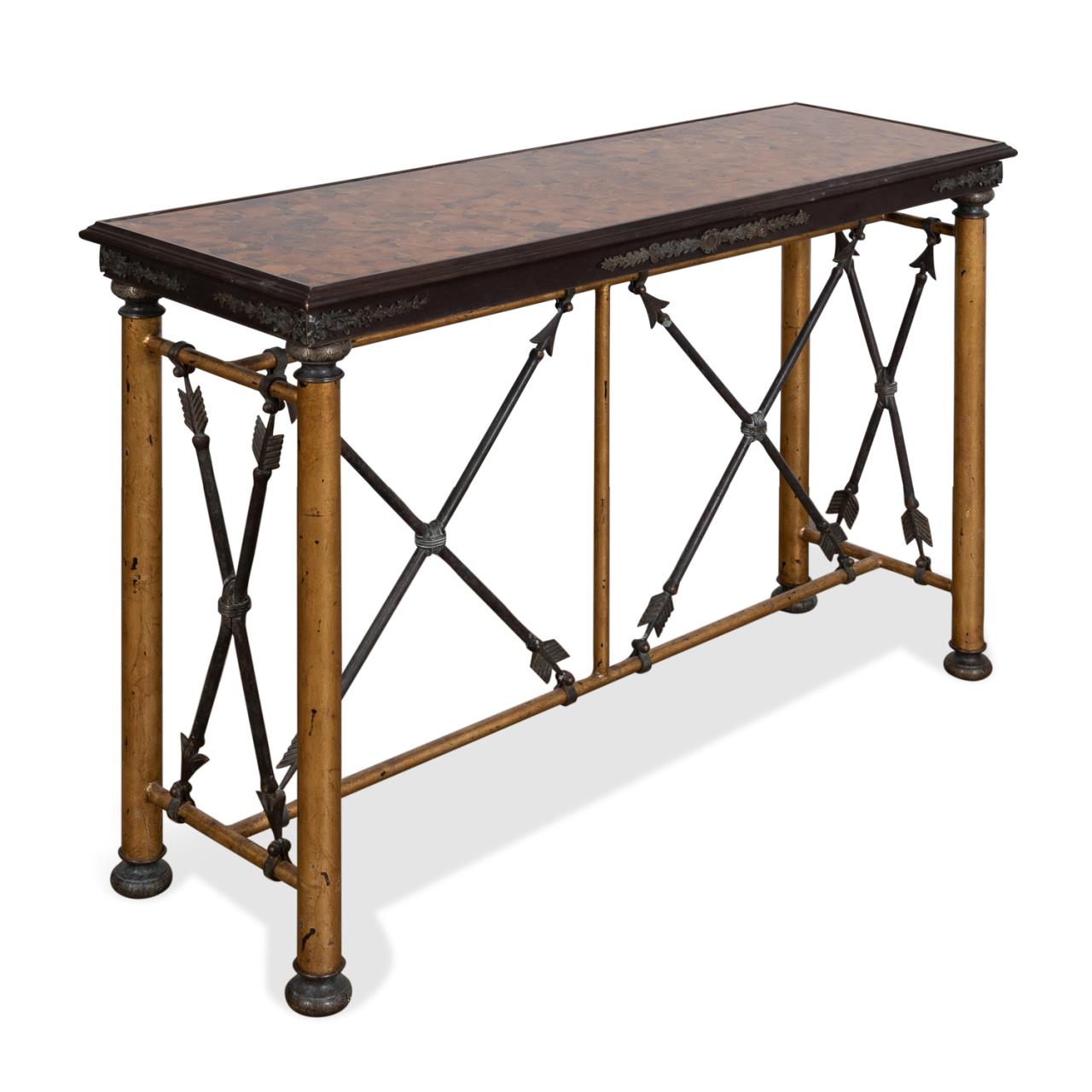 Appraisal: ATTR MAITLAND SMITH EMPIRE STYLE IRON CONSOLE Attributed to Maitland