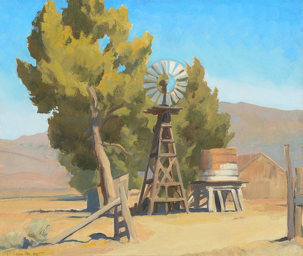 Appraisal: Maynard Dixon Ranch Windmill Carson Nevada Exclusive on Bidsquare MAYNARD