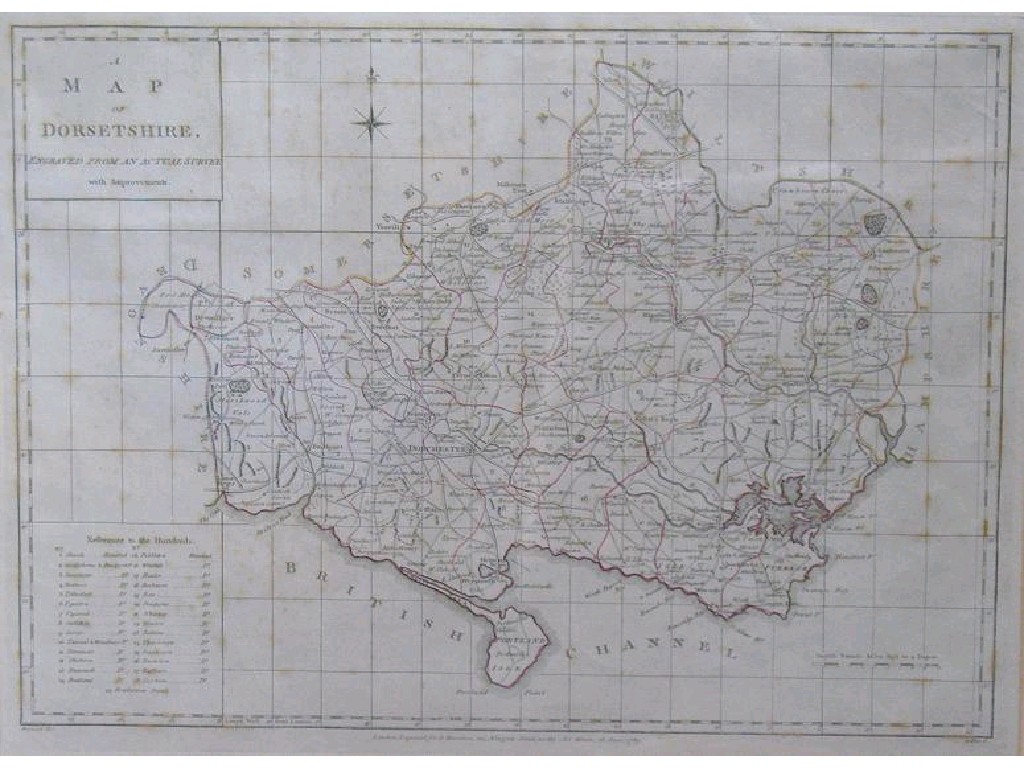 Appraisal: A MAP OF DORSETSHIRE engraved from an actual survey with