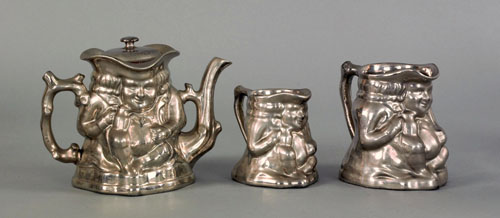 Appraisal: English silver resist toby coffee pot th c h together