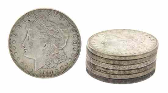 Appraisal: A Group of Seven U S Silver Dollars Morgan examples