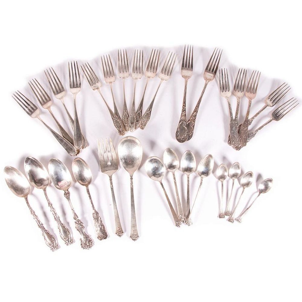 Appraisal: Group of Sterling Flatware Pieces Various Patterns of Flatware as