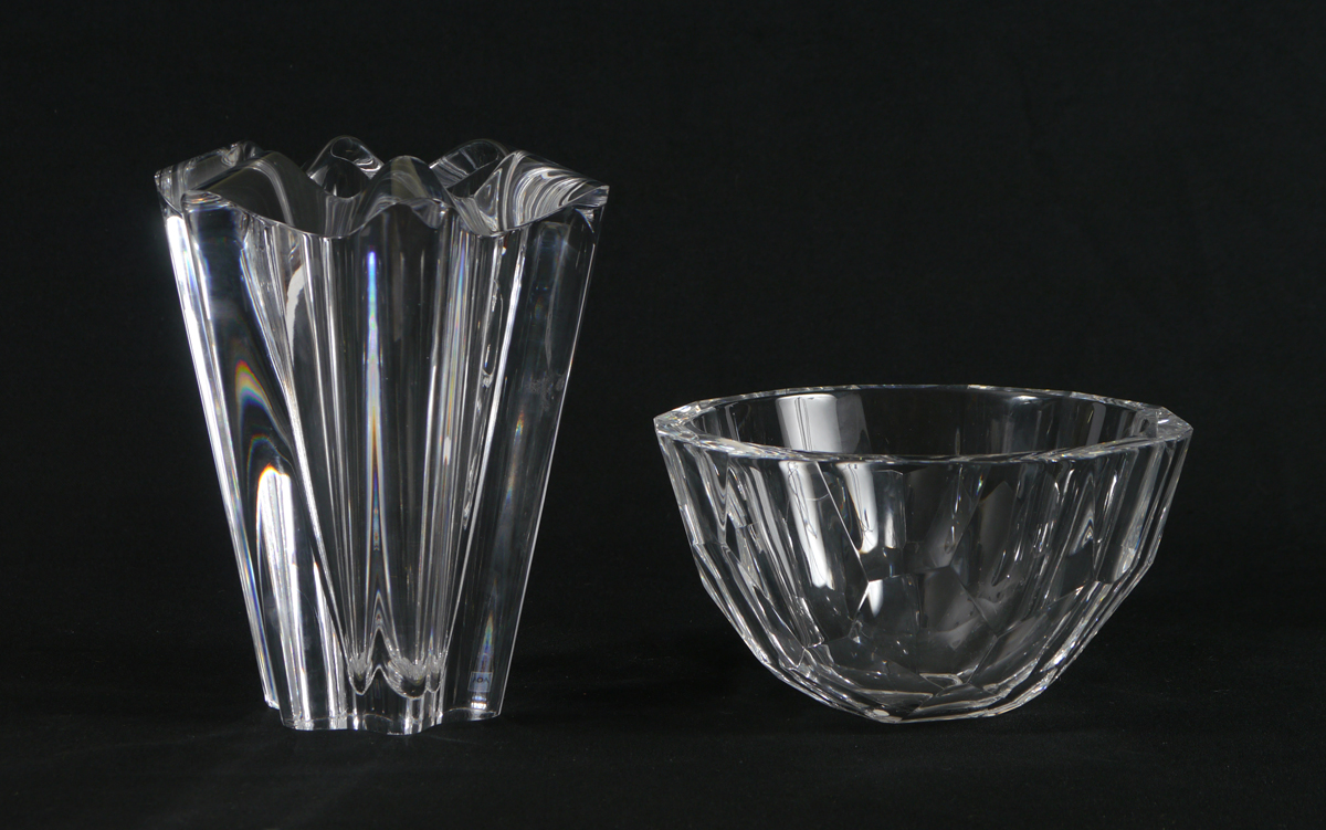 Appraisal: KOSTA BODA VASE ORREFORS CRYSTAL BOWL pieces total to include