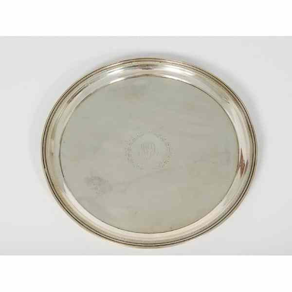 Appraisal: American Sterling Silver Trays American An ornate round tray with