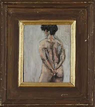 Appraisal: th Century School Nude Figure Oil on artist's board unsigned