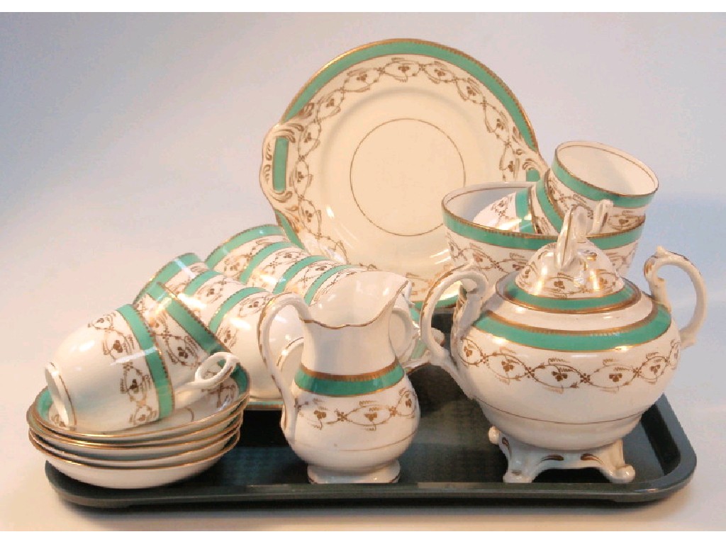 Appraisal: A thC English porcelain part tea service decorated in gilt