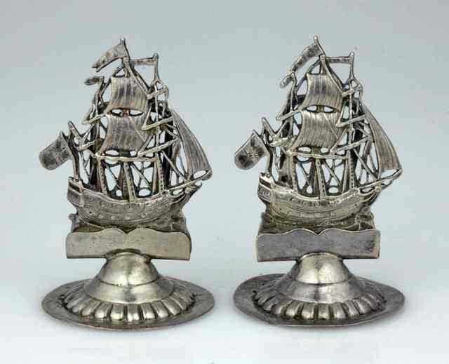 Appraisal: A pair of Dutch silver menu holders Berthold Muller with