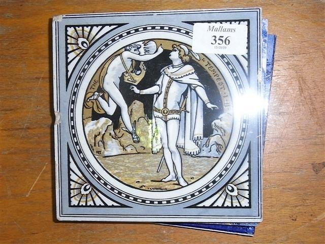 Appraisal: A MINTON TILE with designs for Shakespeare's The Tempest Act