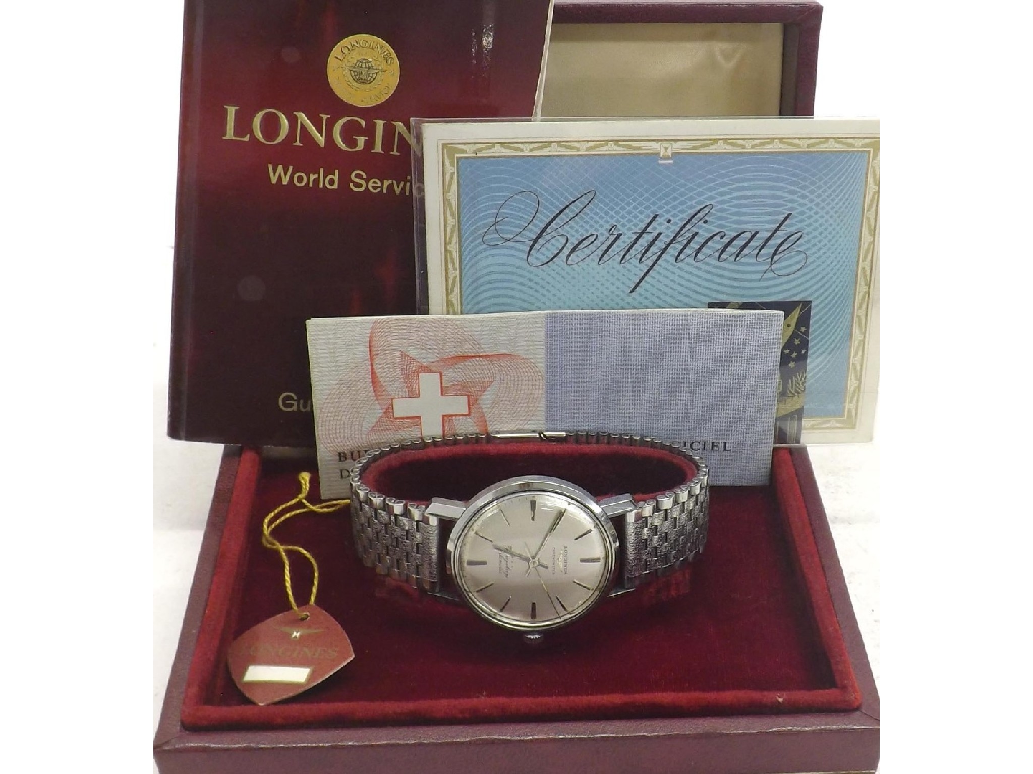 Appraisal: Longines Flagship automatic chronometer stainless steel bracelet watch ref Z