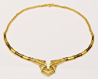 Appraisal: Chinese Modern K Gold Necklace K yellow gold collar necklace