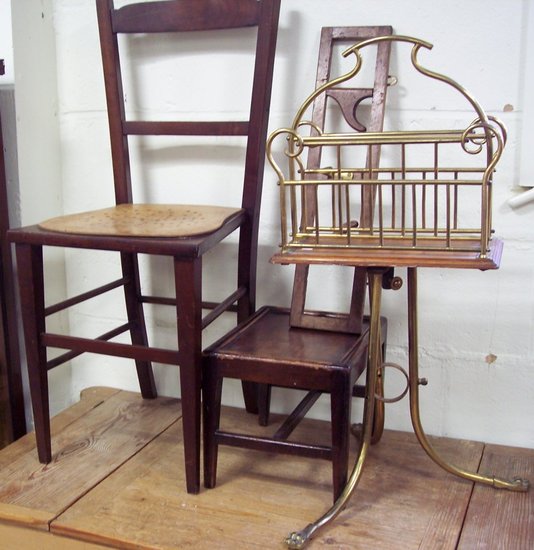 Appraisal: A late th Century two-division magazine rack and other furniture