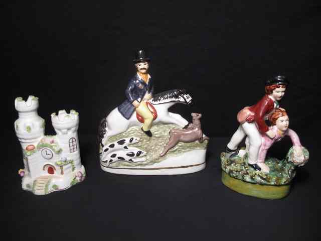 Appraisal: th century English Staffordshire style figures consisting of a man