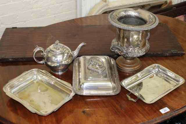 Appraisal: A TH CENTURY SILVER PLATED WINE COOLER together with a