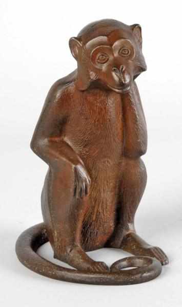 Appraisal: Cast Iron Monkey Doorstop Description Three piece casting full-figure Condition