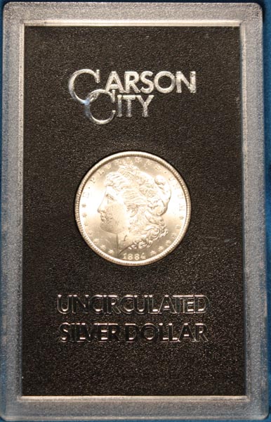 Appraisal: -CC Uncirculated slabbed Morgan silver dollar Carson City Mint In