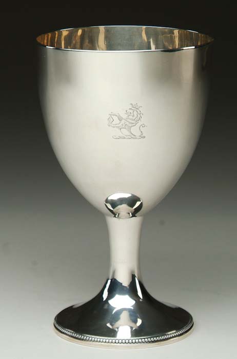 Appraisal: GEORGE III SILVER GOBLET John Kidder London Plain vase shaped