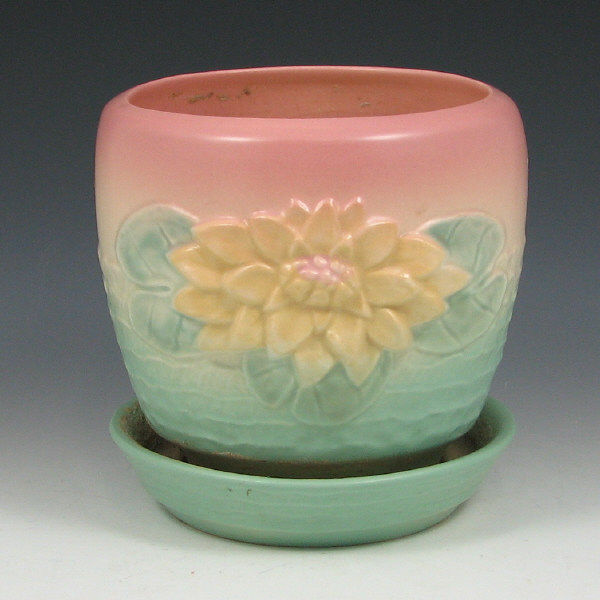 Appraisal: Hull Water Lily L- - Flower Pot - Mint Water