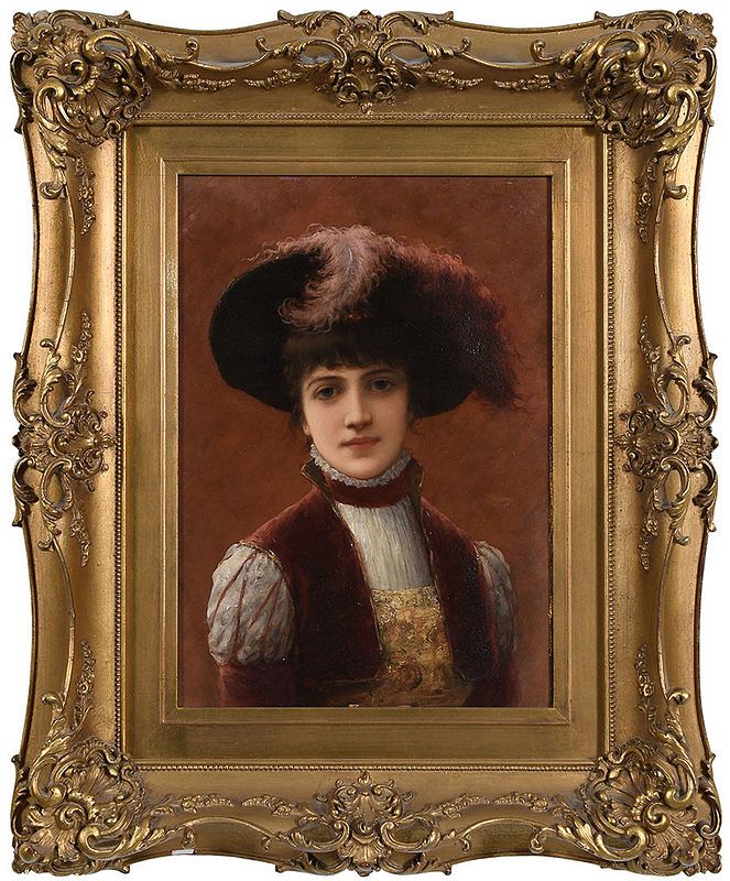 Appraisal: Emile Eisman-Semenowsky French Polish - Portrait of a Beauty in