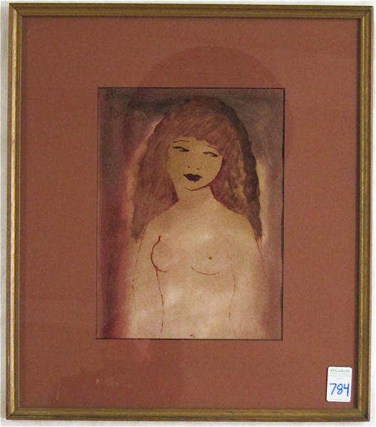 Appraisal: ROGER ETIENNE MIXED MEDIA ON PAPER France America born Nude