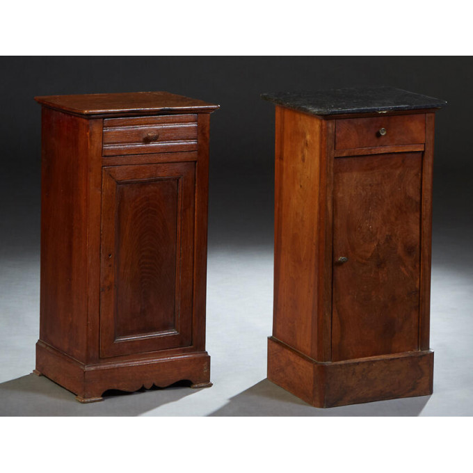 Appraisal: Two French Carved Walnut Nightstands th c one with a