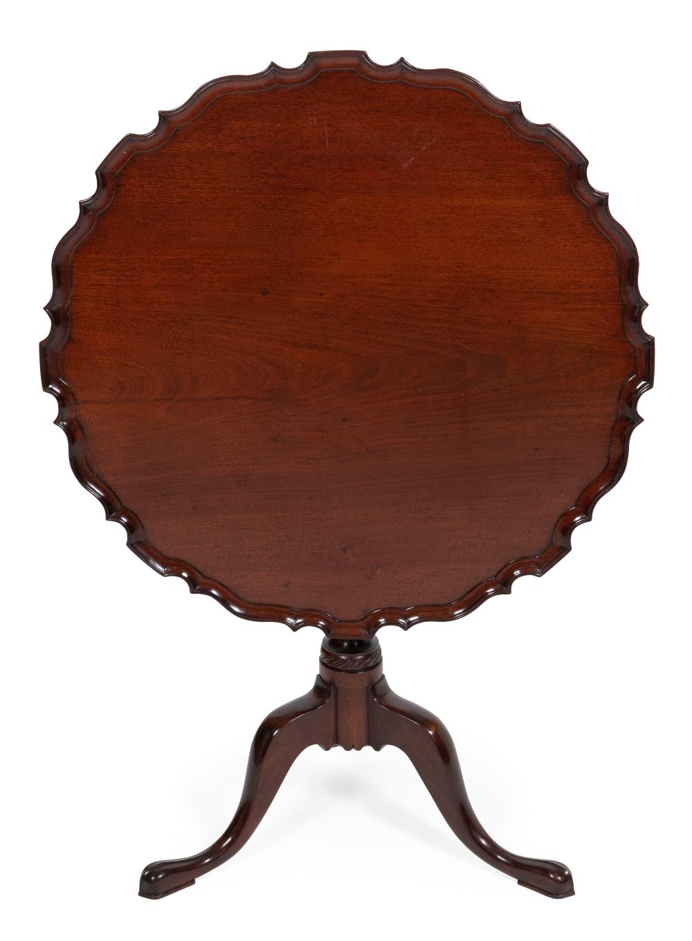 Appraisal: QUEEN ANNE-STYLE TILT-TOP TEA TABLE TH CENTURY HEIGHT TOP DIAMETER