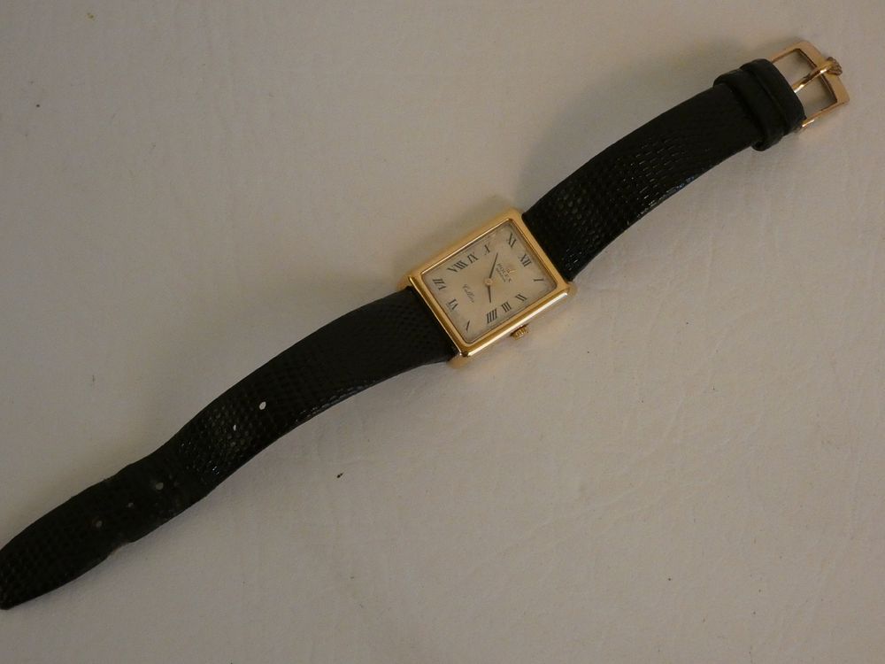 Appraisal: ROLEX K GOLD CELLINI WATCH Rolex tank style Cellini Swiss