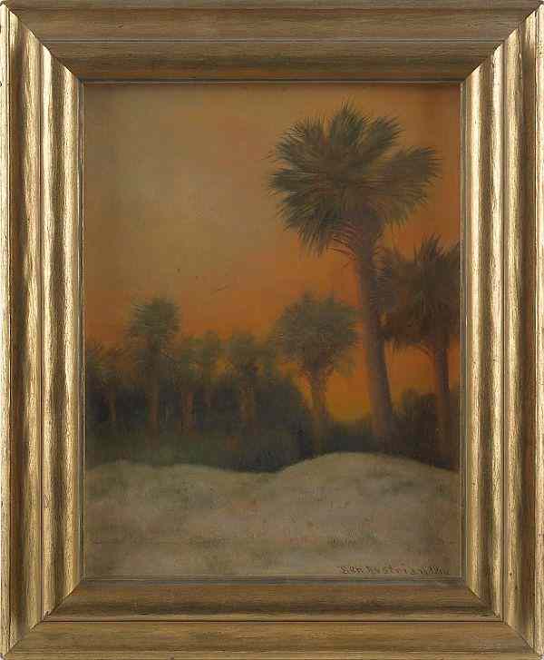 Appraisal: Ben Austrian American - oil on board Florida landscape signed