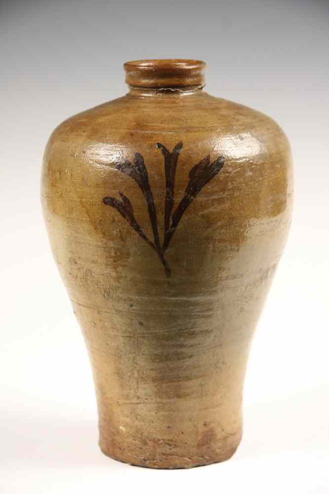 Appraisal: KOREAN STONEWARE JAR - th c Korean Glazed Stoneware Jar