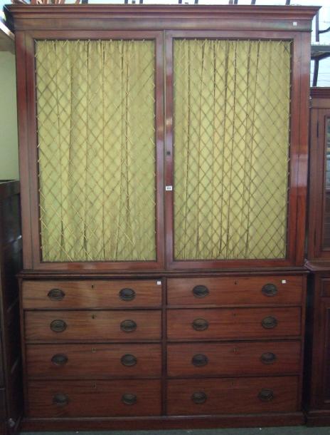 Appraisal: A George III mahogany bookcase the upper section with moulded