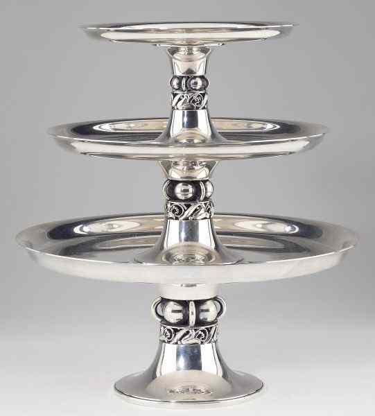 Appraisal: La Paglia Sterling Three Tiered Tazza Serviceeach tazza of graduated