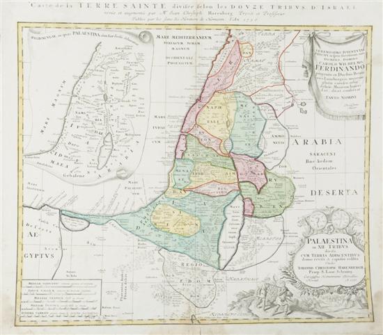 Appraisal: Palestine Biblical History Map Engraving Johann Christoph Harenberg Carte De