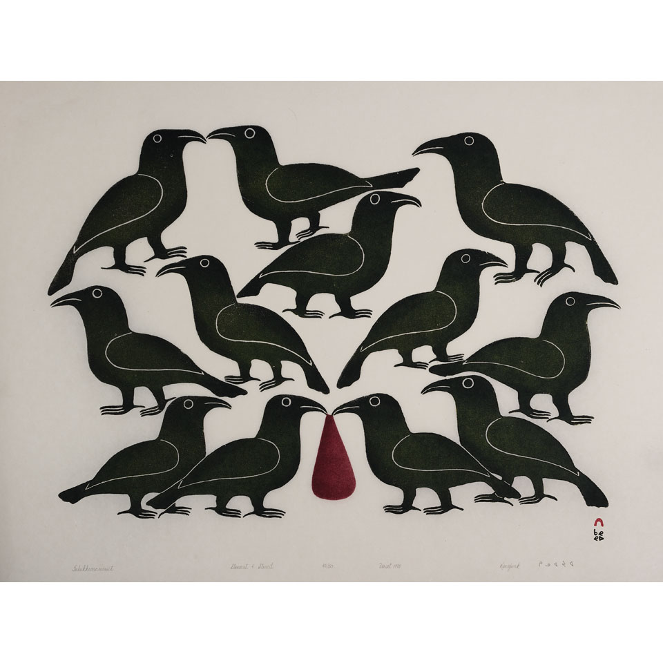 Appraisal: KENOJUAK ASHEVAK - E - Cape Dorset TULUKKAARAMINIIT Stonecut and