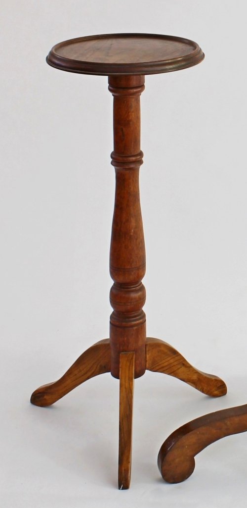 Appraisal: A George III oak and elm torch re with dish