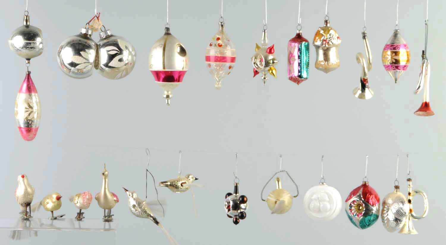 Appraisal: Lot of Blown Glass Christmas Ornaments Description Includes seven birds