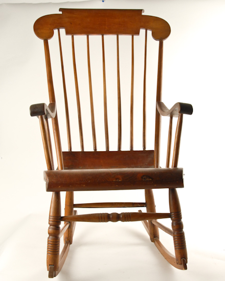 Appraisal: An Early Boston Rocker with curved and contoured seat shaped