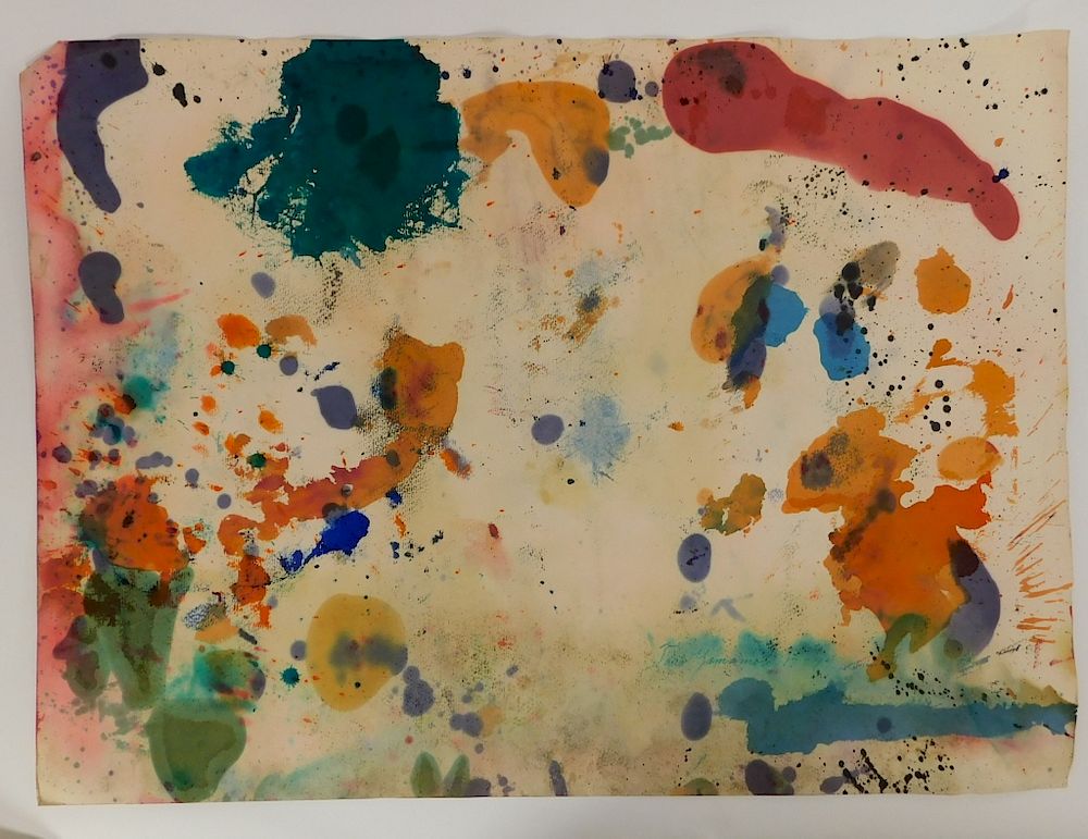 Appraisal: Taro Yamamoto Abstract Expressionist WC Painting California Connecticut New York