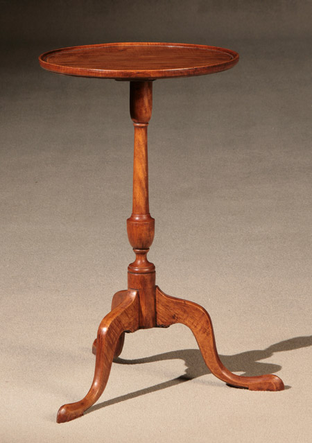 Appraisal: Queen Anne Maple and Figured Maple Candlestand New England Connecticut