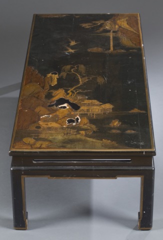 Appraisal: Chinese Black Lacquer and Parcel Gilt Low Table th c