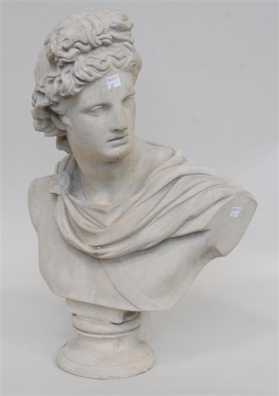 Appraisal: A STONE BUST OF A ROMAN WEARING A TOGA H