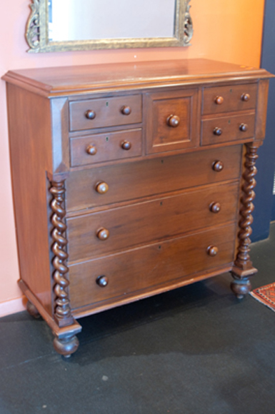 Appraisal: TH CENTURY CEDAR SEVEN DRAWER CHEST PLAIN TOP FRONT FITTED