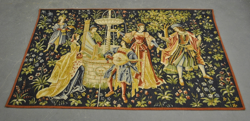 Appraisal: - Parisian wall tapestry th c Concert B Fontaine h