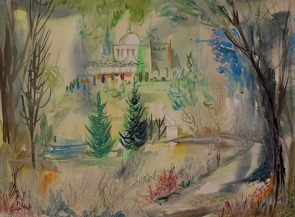 Appraisal: Jean Dufy French Landscape Watercolor Art Painting Jean Dufy -