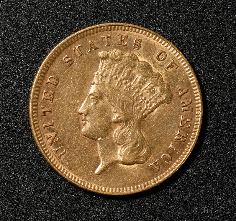 Appraisal: United States Indian Princess Head Three Dollar Gold Coin the