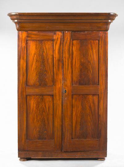 Appraisal: American Late Classical Mahogany Armoire mid- th century the ogee-molded