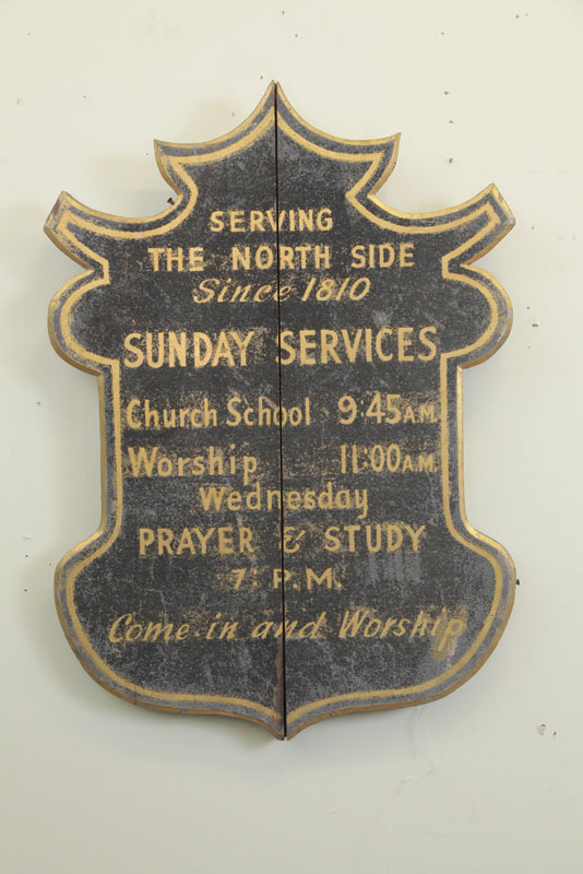 Appraisal: WOOD SIGN The North Side Church advertising with black and