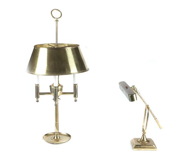 Appraisal: Property of various owners together with another brass table lamp