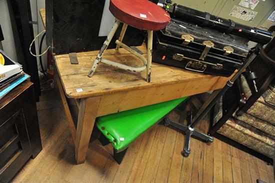 Appraisal: AN EARLY TH CENTURY RUSTIC PINE TABLE WITH DRAWERS AT